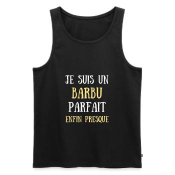 barbu parfait humour barbe homme cadeau rigolo - Débardeur bio Premium Homme - noir - Devant - Michal (187cm)