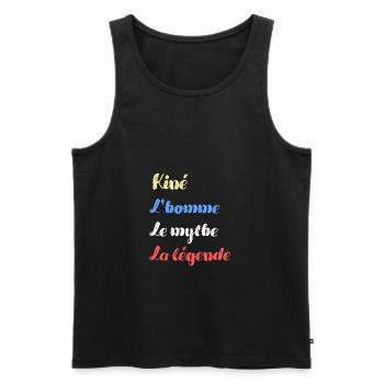 kiné homme mythe légende humour kinésithérapeute - Débardeur bio Premium Homme - noir - Devant - Michal (187cm)