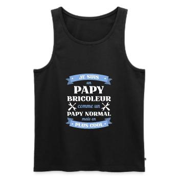 papy bricoleur cool humour bricolage homme cadeau - Débardeur bio Premium Homme - noir - Devant - Michal (187cm)
