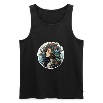 Mother Nature Mother Earth Nature Goddess Femininity 1 - Men's Premium Organic Tank Top - black - Front - AI Model Male 178 light (178cm)