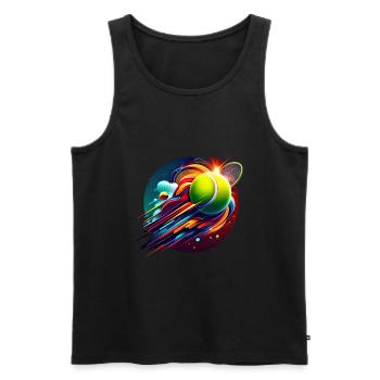 Tennis ist der Sport für Männer und Frauen - Männer Premium Bio Tank Top - Schwarz - Vorne - Michal (187cm)