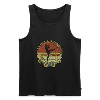 25. Birthday Alive and kickin since 01/2000 - Men's Premium Organic Tank Top - black - Front - Michal (187cm)