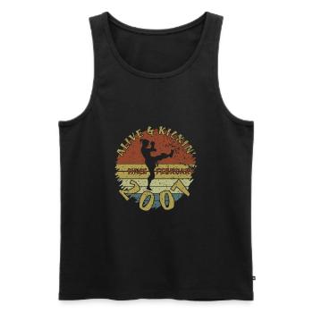 18. Geburtstag Alive and kickin since 02/2007 - Männer Premium Bio Tank Top - Schwarz - Vorne - Michal (187cm)
