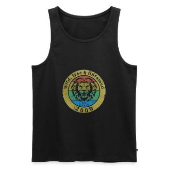25th Birthday Wild, free & untamed since 03/2000 - Men's Premium Organic Tank Top - black - Front - Michal (187cm)