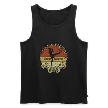 22. Geburtstag Alive and kickin since 03/2003 - Männer Premium Bio Tank Top - Schwarz - Vorne - Michal (187cm)