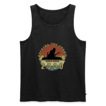 25. Geburtstag Rocking the crowd GIT 04/2000 - Männer Premium Bio Tank Top - Schwarz - Vorne - Michal (187cm)