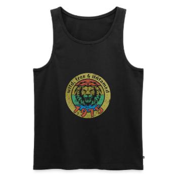 50th Birthday Wild, free & untamed since 1975 - Men's Premium Organic Tank Top - black - Front - Michal (187cm)