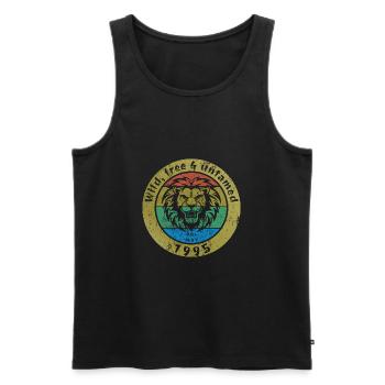 30th Birthday Wild, free & untamed since 05/1995 - Men's Premium Organic Tank Top - black - Front - Michal (187cm)