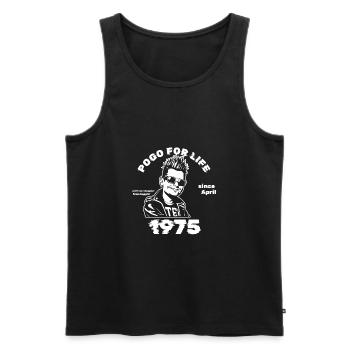 50. Geburtstag Pogo for life since 04/1975 - Männer Premium Bio Tank Top - Schwarz - Vorne - Michal (187cm)