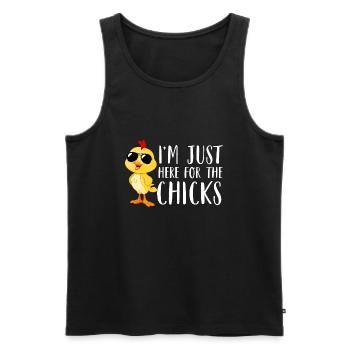 Je suis juste là pour les poussins mignon Pâques garçons enfants - Débardeur bio Premium Homme - noir - Devant - Michal (187cm)
