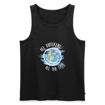 Alle unterschiedlich All the Same Smileyworld weiß - Männer Premium Bio Tank Top - Schwarz - Vorne - AI Model Male 178 light (178cm)