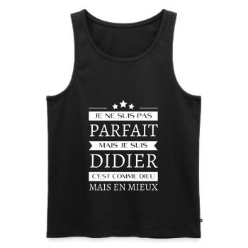 Je ne suis pas parfait mais je suis Didier cadeau - Débardeur bio Premium Homme - noir - Devant - AI Model Male 178 light (178cm)
