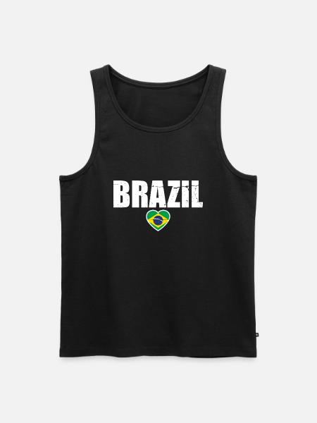 Brésil Brésil Drapeau brésilien - Débardeur bio Premium Homme - noir