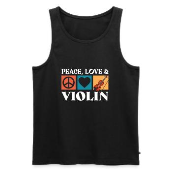 Violinist Violine Instrument Musik Geiger - Männer Premium Bio Tank Top - Schwarz - Vorne - Michal (187cm)