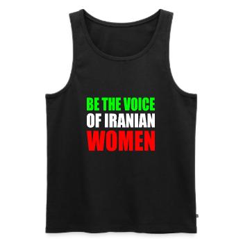 Be the voice of iranian women - Männer Premium Bio Tank Top - Schwarz - Vorne - AI Model Male 178 light (178cm)