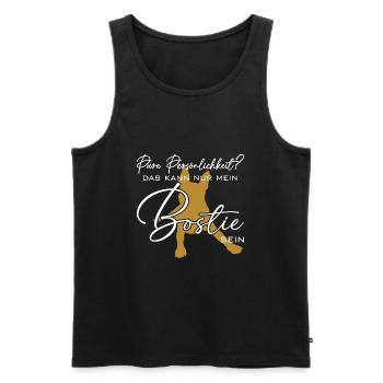 Bostie Boston Terrier pure Persönlichkeit - Männer Premium Bio Tank Top - Schwarz - Vorne - AI Model Male 178 light (178cm)