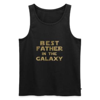 best father in the galaxy - Men's Premium Organic Tank Top - black - Front - Michal (187cm)