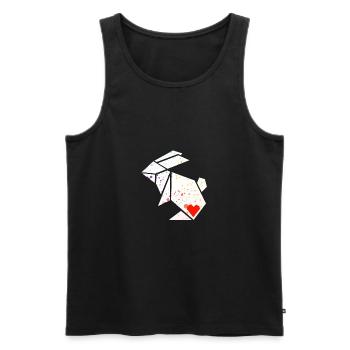 origami rabbit hase - Männer Premium Bio Tank Top - Schwarz - Vorne - Michal (187cm)