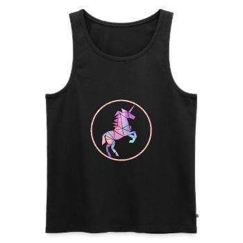 origami unicorn unicorn - Men's Premium Organic Tank Top - black - Front - Michal (187cm)