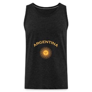 Drapeau de l’Argentine Drapeau - Débardeur bio Premium Homme - charbon - Devant - Alexander (188cm)