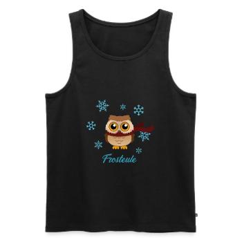 Frosteule Frostbeule eule mit schal - Männer Premium Bio Tank Top - Schwarz - Vorne - AI Model Male 178 light (178cm)