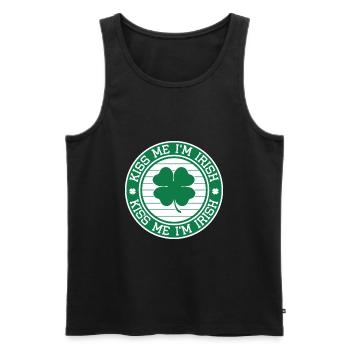 kiss me i'm irish - Men's Premium Organic Tank Top - black - Front - AI Model Male 178 light (178cm)