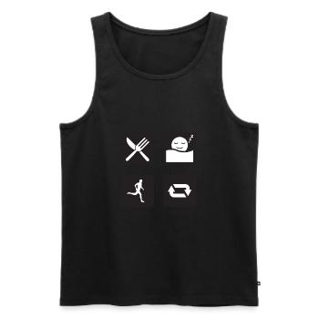 Lauf Shirt run - Männer Premium Bio Tank Top - Schwarz - Vorne - AI Model Male 178 light (178cm)