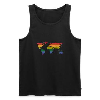 world of diversity - Men's Premium Organic Tank Top - black - Front - AI Model Male 178 light (178cm)