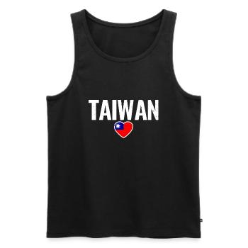 Taiwan Taiwanese Drapeau Taïwanais Taïwanais - Débardeur bio Premium Homme - noir - Devant - AI Model Male 178 light (178cm)