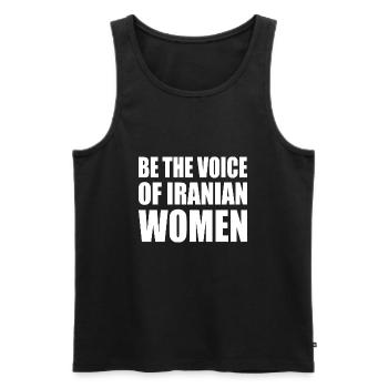 Be the voice of iranian women - Männer Premium Bio Tank Top - Schwarz - Vorne - AI Model Male 178 light (178cm)