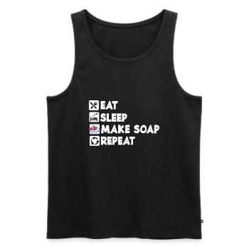 Eat Sleep Repeat Seife Hygiene Seifenherstellung - Männer Premium Bio Tank Top - Schwarz - Vorne - Michal (187cm)