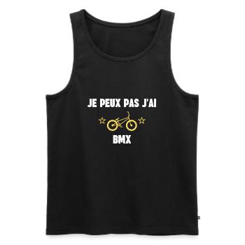 je peux pas j'ai bmx - Débardeur bio Premium Homme - noir - Devant - Michal (187cm)