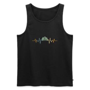 Bookworm Heartbeat Reader's Books - Men's Premium Organic Tank Top - black - Front - Michal (187cm)