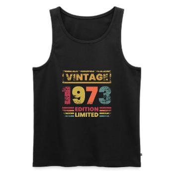 Vintage Limited Edition 50 Years Born in 1973 - Männer Premium Bio Tank Top - Schwarz - Vorne - Michal (187cm)