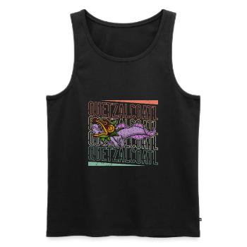 Quetzalcoatl Axolotl Mexique Divinité Aztèque - Débardeur bio Premium Homme - noir - Devant - AI Model Male 178 light (178cm)