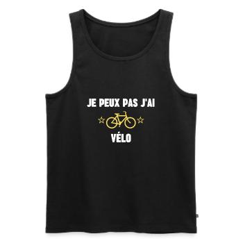 je peux pas j'ai vélo - Débardeur bio Premium Homme - noir - Devant - Michal (187cm)