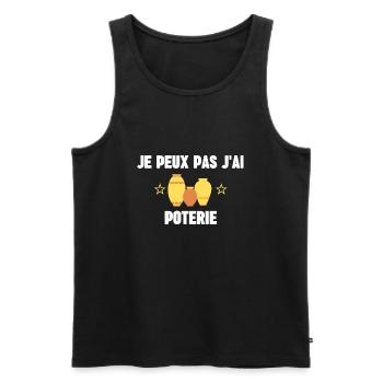 je peux pas j'ai poterie - Débardeur bio Premium Homme - noir - Devant - Michal (187cm)