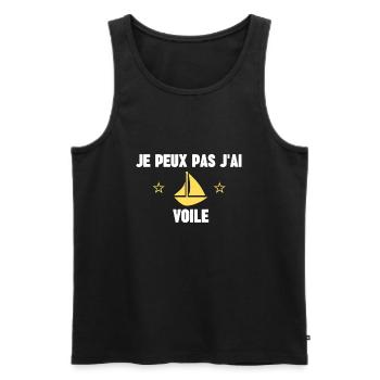 je peux pas j'ai voile - Débardeur bio Premium Homme - noir - Devant - AI Model Male 178 light (178cm)