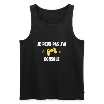 je peux pas j'ai console - Débardeur bio Premium Homme - noir - Devant - Michal (187cm)