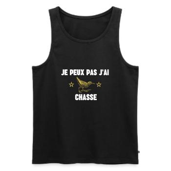 je peux pas j'ai chasse - Débardeur bio Premium Homme - noir - Devant - Michal (187cm)