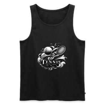 Le tennis est un sport pour les hommes et les femmes - Débardeur bio Premium Homme - noir - Devant - AI Model Male 178 light (178cm)