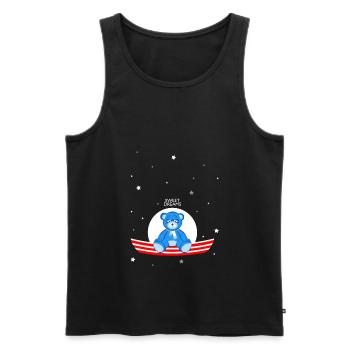 Sleepy Teddy Bear - Men's Premium Organic Tank Top - black - Front - AI Model Male 178 light (178cm)