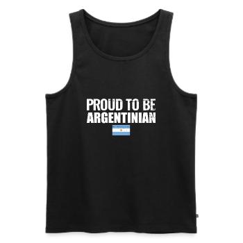 Fier d’être argentin Argentine Argentine - Débardeur bio Premium Homme - noir - Devant - AI Model Male 178 light (178cm)