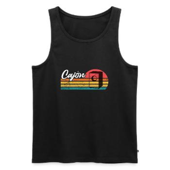 Cajon - Retro Sonnenuntergang Kajon - Männer Premium Bio Tank Top - Schwarz - Vorne - AI Model Male 178 light (178cm)