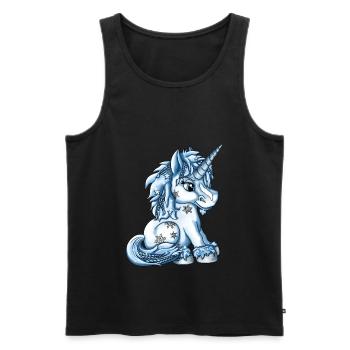 Eisiges Schnee Einhorn fantasy Illustration - Männer Premium Bio Tank Top - Schwarz - Vorne - AI Model Male 178 light (178cm)
