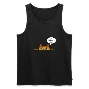 Cadeau chat perso coquin maine coon persan - Débardeur bio Premium Homme - noir - Devant - Michal (187cm)