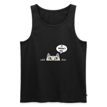 Cadeau chat perso coquin maine coon persan - Débardeur bio Premium Homme - noir - Devant - Michal (187cm)