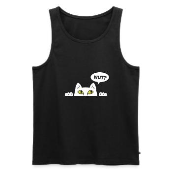Cadeau chat perso coquin maine coon persan - Débardeur bio Premium Homme - noir - Devant - Michal (187cm)