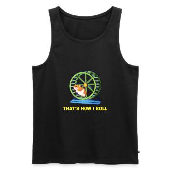 Hamster This Is How I Roll Hamster Wheel Shirt Gif - Men's Premium Organic Tank Top - black - Front - Michal (187cm)