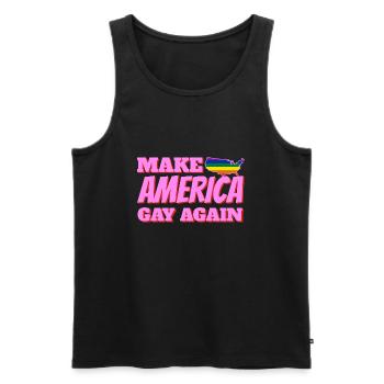 pride america queer schwul lesbisch liebe USA US - Männer Premium Bio Tank Top - Schwarz - Vorne - Michal (187cm)
